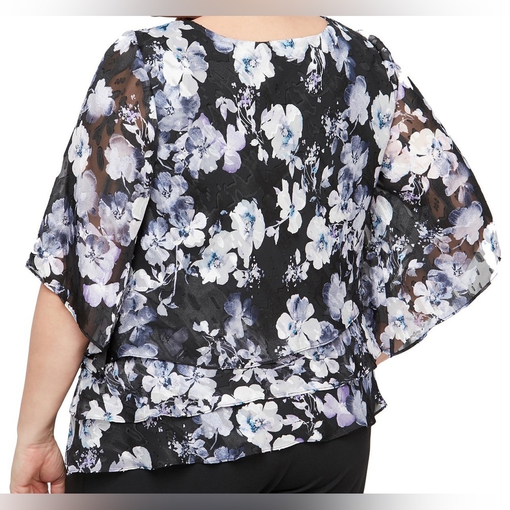 Alex Evenings - Floral-print Tiered Chiffon top. Great for spring/summer… - Picture 8 of 8